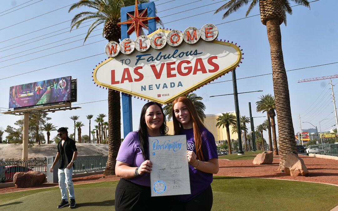 Reconocen autoridades del condado la “Semana de la Prevención del Suicidio” en el letrero Welcome to Fabulous Las Vegas