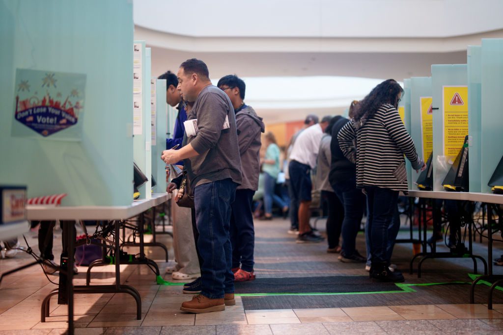 People vote at an early voting location in Henderson, Nevada, Friday, Nov. 1, 2024. (Eric Thayer for The Washington Post via Getty Images)