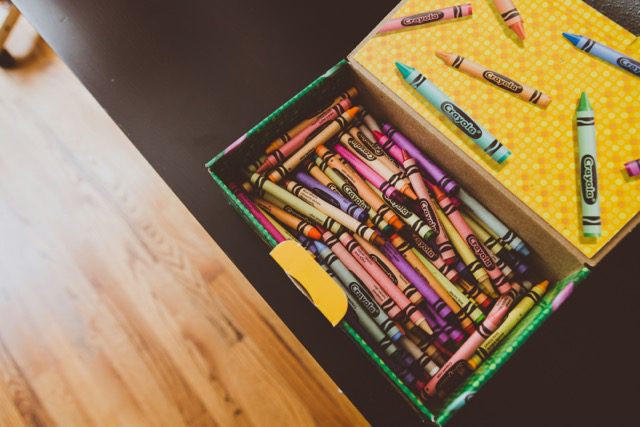 crayons, school supplies