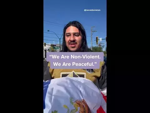 “We are peaceful” said Las Vegas protest attendee