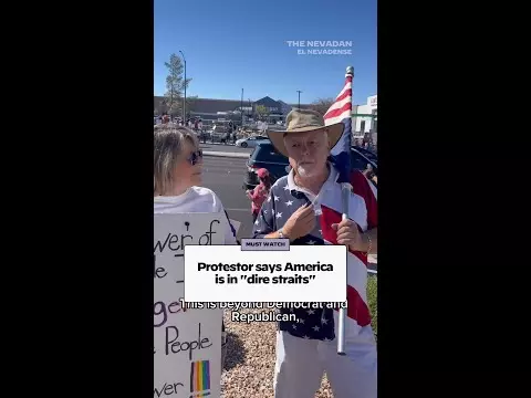 Protestor says America is in “dire straits”