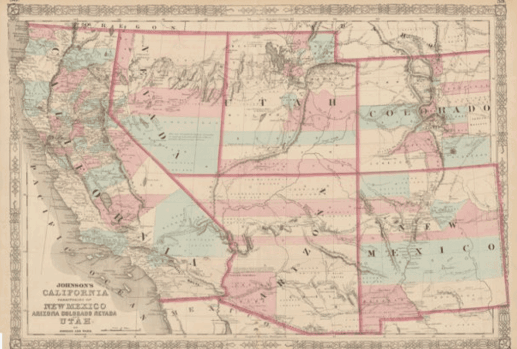 Map of Nevada territory