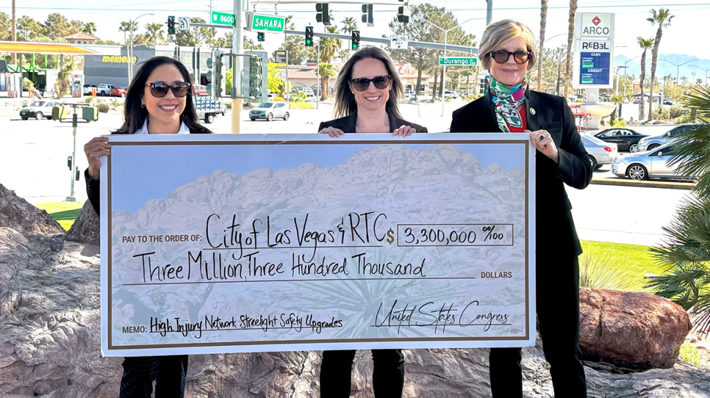Rep. Susie Lee announces road safety funding for better-lit streets