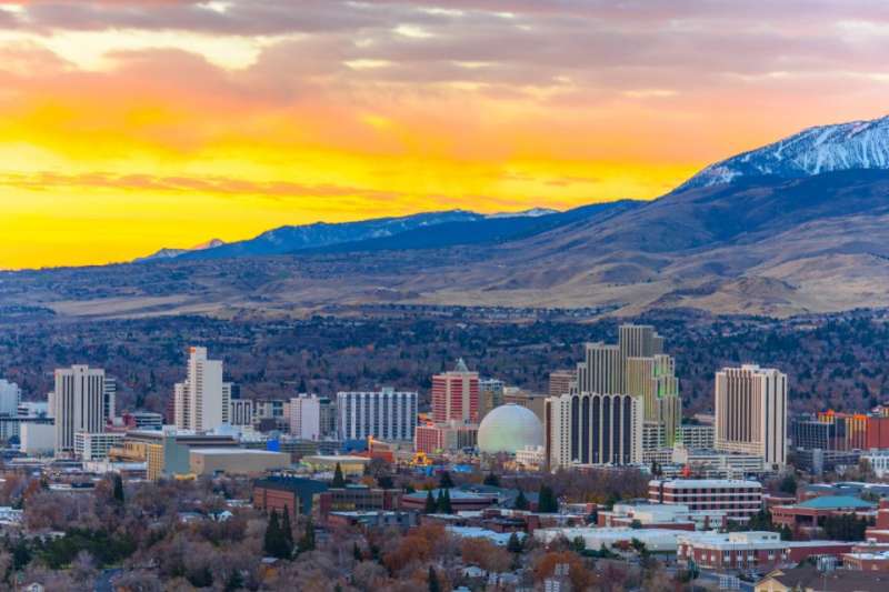 A sunrise over Reno