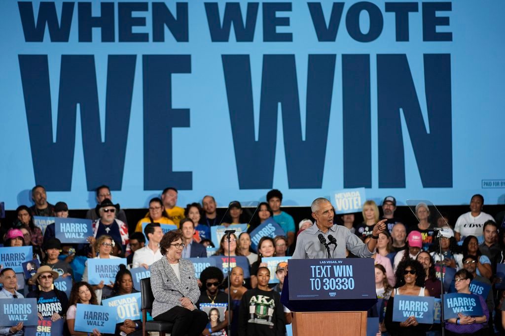 Obama rallies Las Vegas voters in support of Kamala Harris as early voting gets underway
