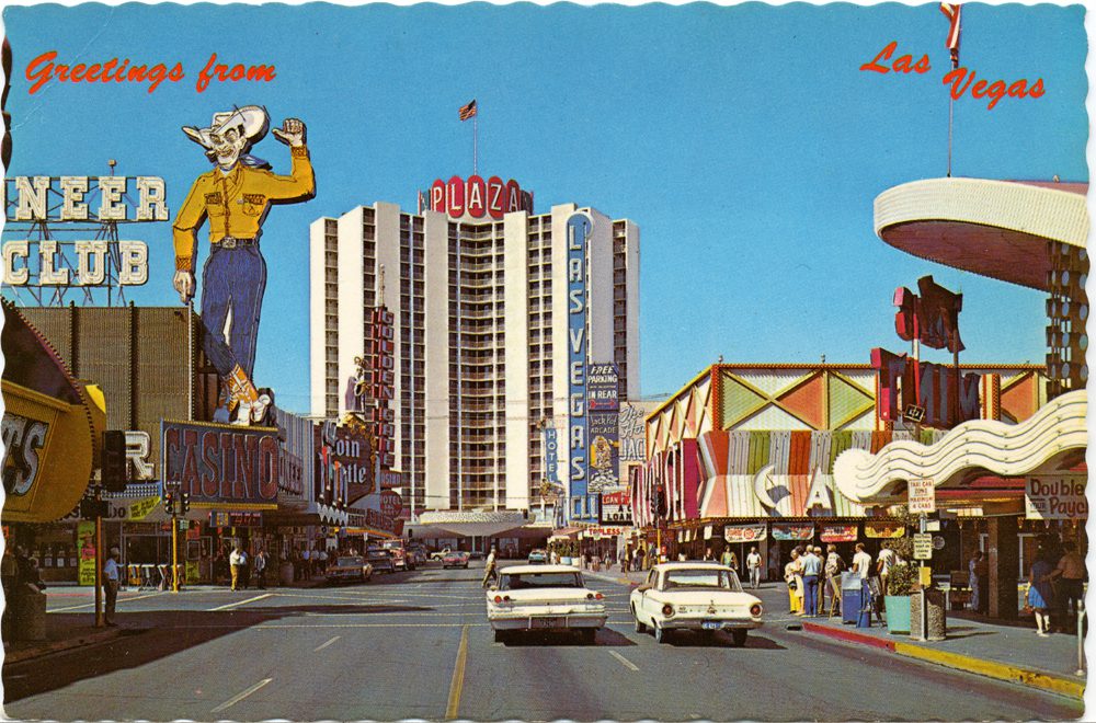 Las Vegas skyline in the 1960s.