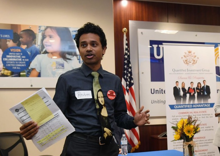 A photo of state assemblyman Reuben D'Silva speaking