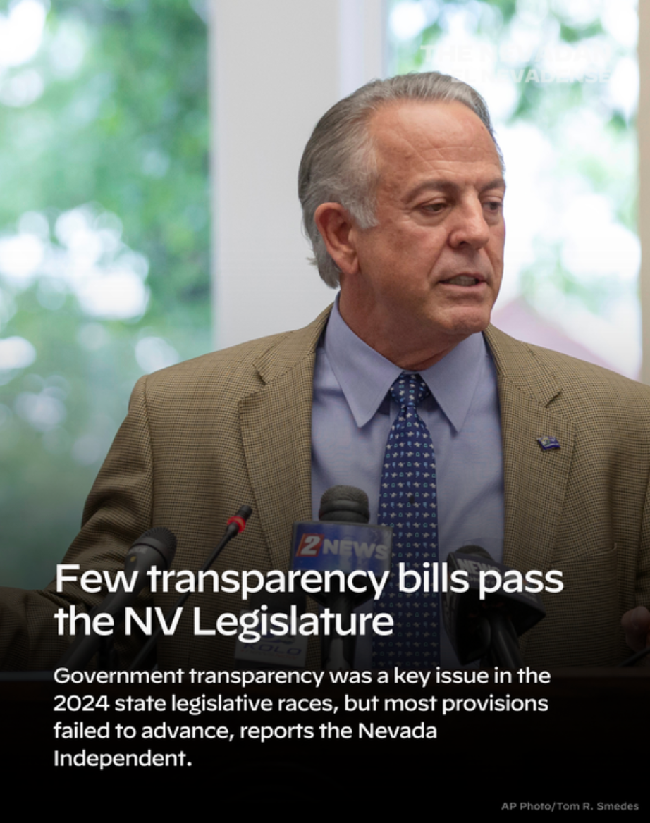 👀 Few transparency bills make it past NV’s Legislature