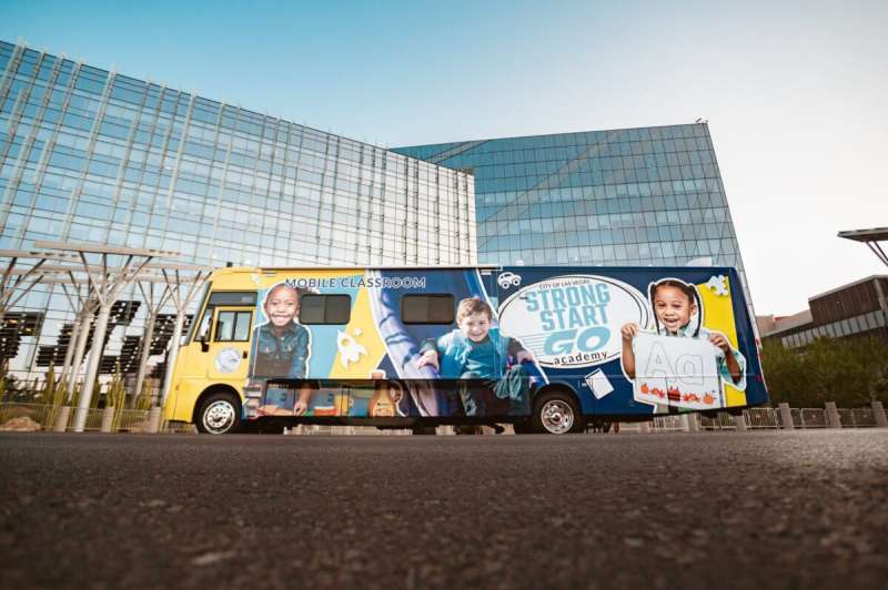 The "Strong Start Go Mobile Pre-K Academy" serves about 120 youngsters in four converted RVs parked on the east and west sides of Las Vegas. They still have some slots open for this school year, both for the morning and afternoon half-day sessions.