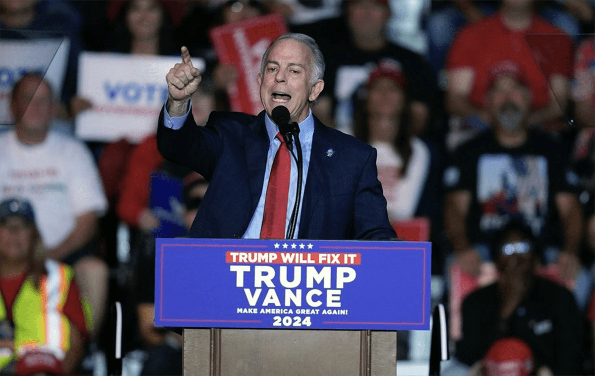 Nevada Gov. Joe Lombardo speaks before Republican presidential nominee former President Donald Trump at a campaign rally at Lee's Family Forum, Thursday, Oct. 31, 2024, in Henderson, Nev. (AP Photo/Evan Vucci)