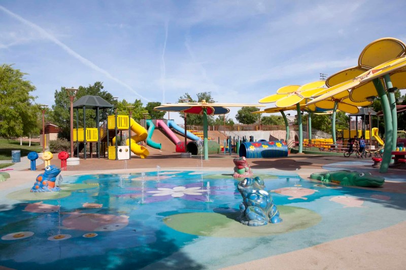 The Centennial Hills Park splash pads in Las Vegas